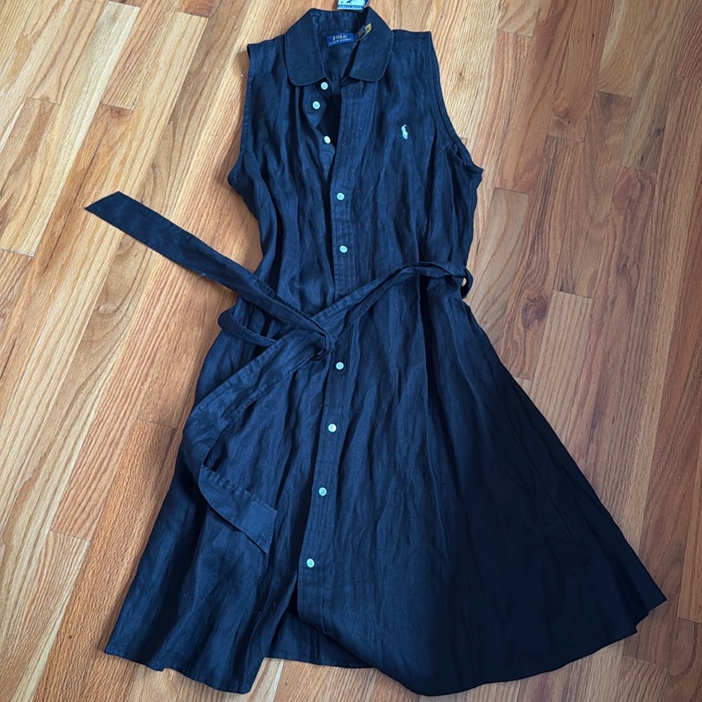 Polo Ralph Lauren sleeveless linen dress with belt